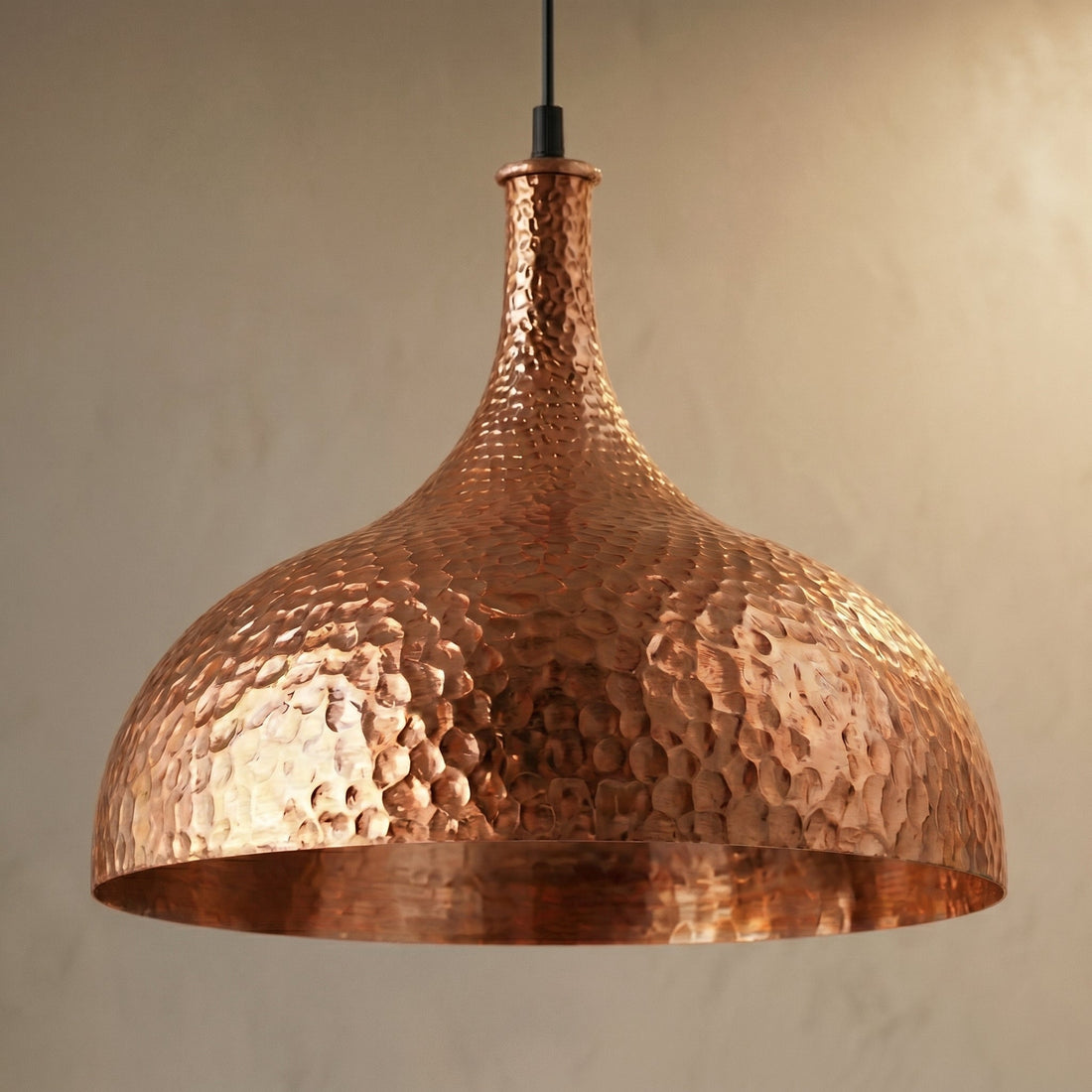 Hand-Hammered Copper Pendant Light - Vintage Farmhouse Light Fixture - Mettlemix