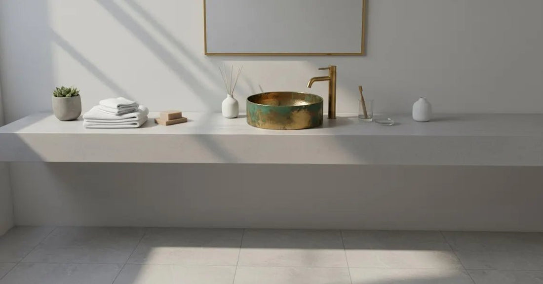 Hand-Hammered Green Patina Brass Vessel Sink - Vintage Luxury Bathroom Basin - Mettlemix