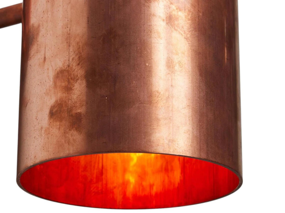 Hand-Hammered Raw Copper Wall Sconce - Minimalist Cylindrical Outdoor Light - Mettlemix