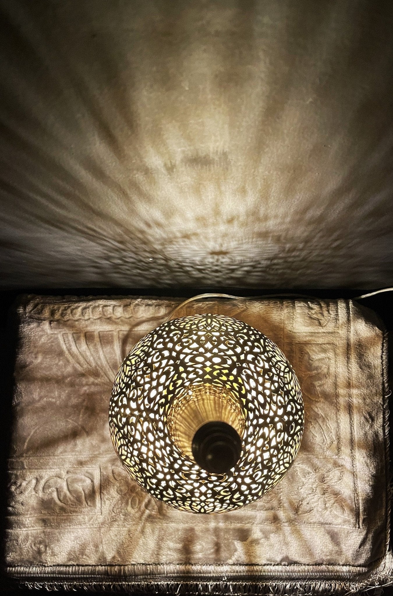 Hand-Pierced Solid Brass Floor Lamp - Unlacquered Freestanding Light - Mettlemix