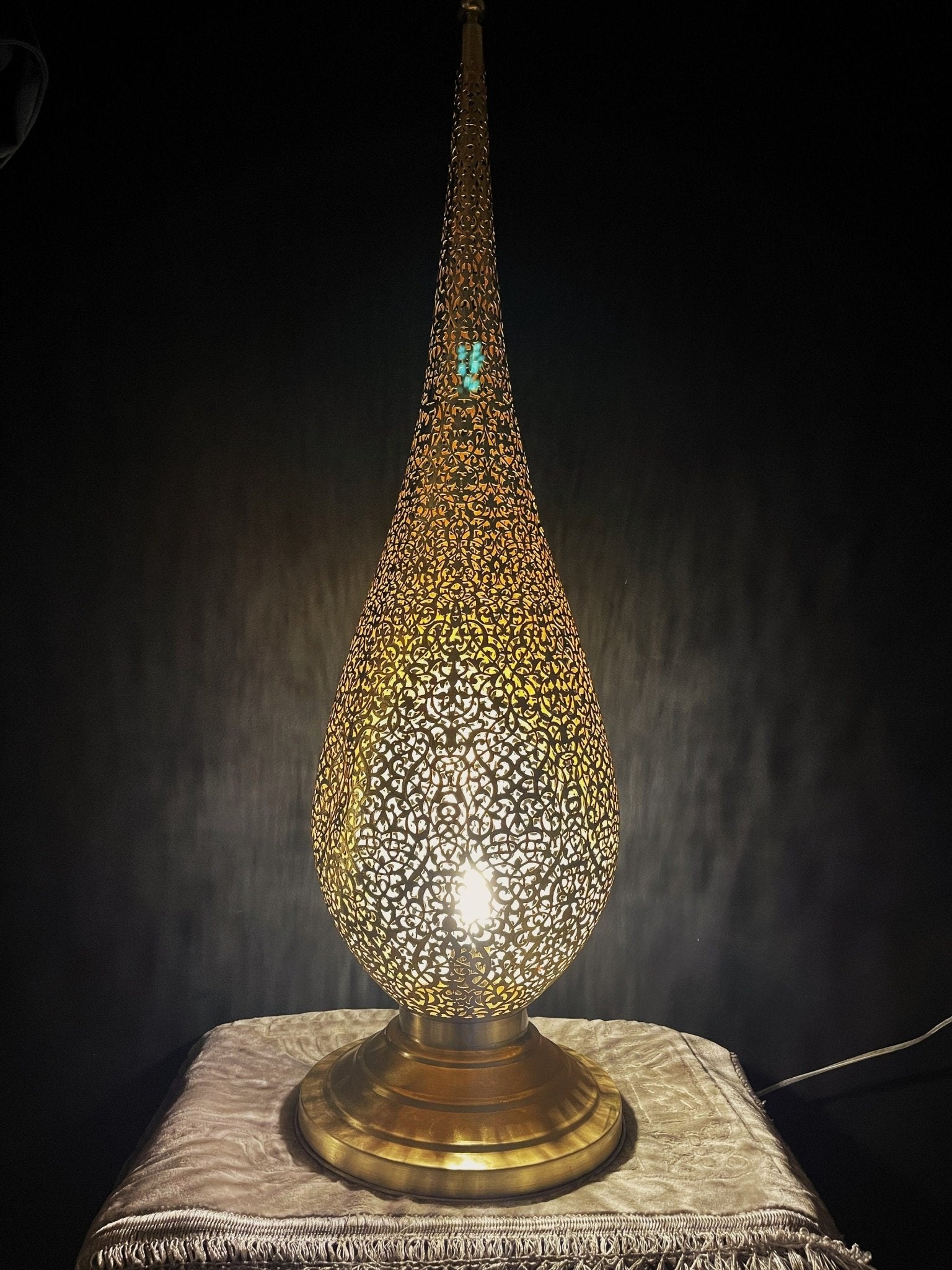 Hand-Pierced Solid Brass Floor Lamp - Unlacquered Freestanding Light - Mettlemix