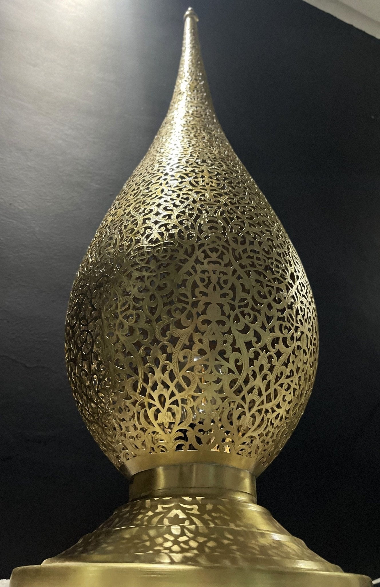 Hand-Pierced Solid Brass Floor Lamp - Unlacquered Freestanding Light - Mettlemix