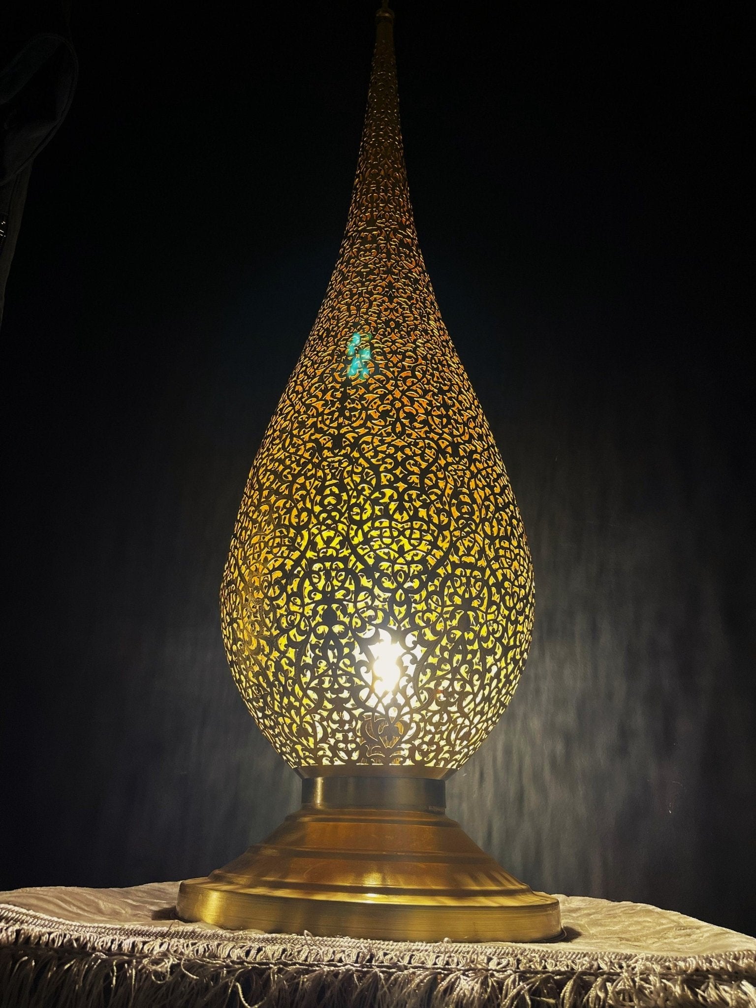 Hand-Pierced Solid Brass Floor Lamp - Unlacquered Freestanding Light - Mettlemix