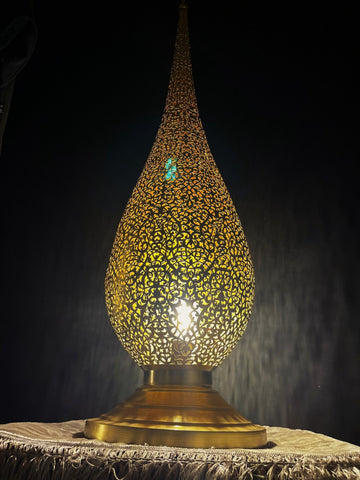 Hand-Pierced Solid Brass Floor Lamp - Unlacquered Freestanding Light - Mettlemix