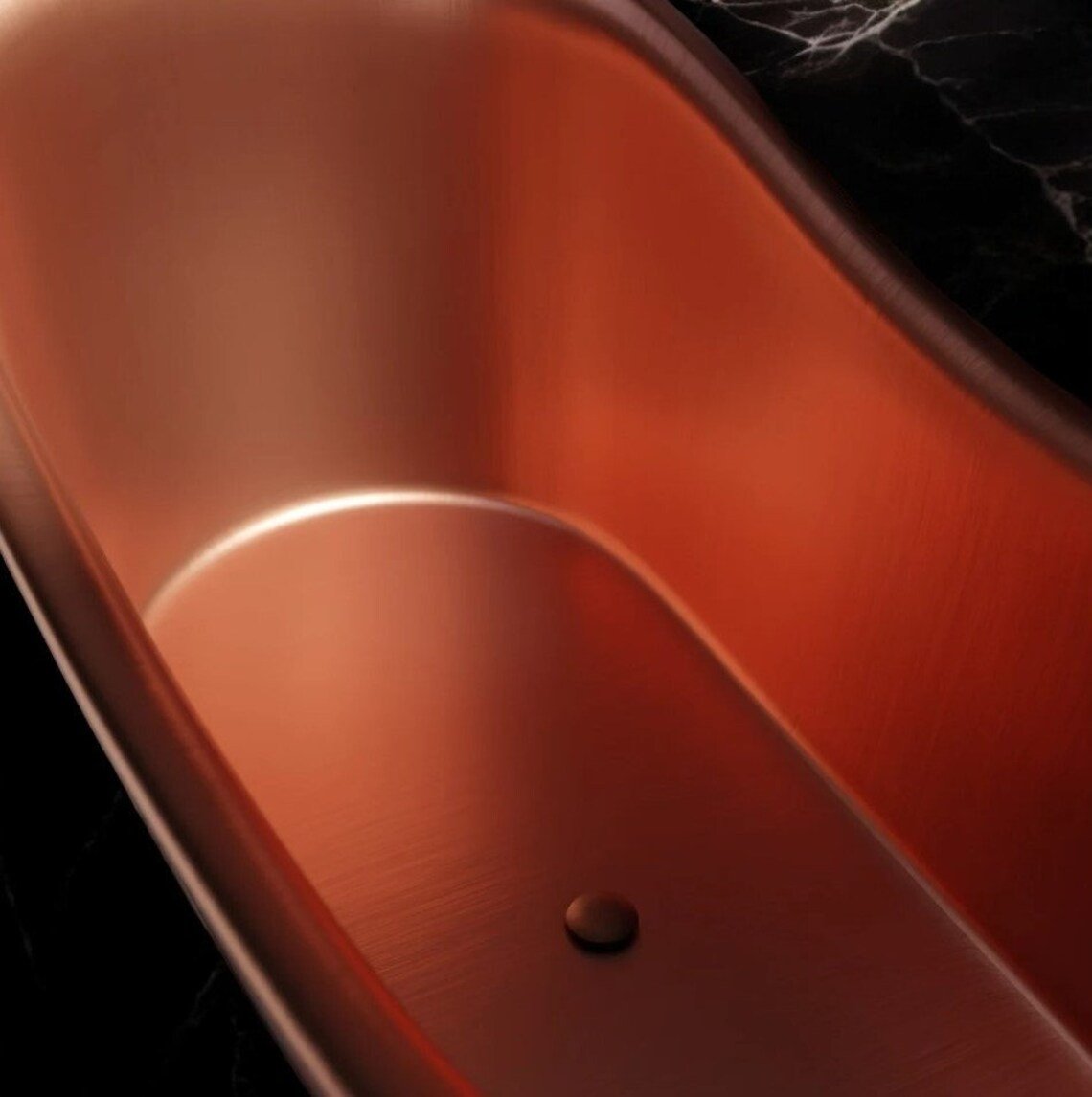 Handcrafted Black Patina Copper Bathtub - Luxury Freestanding Double Slipper Tub - Mettlemix
