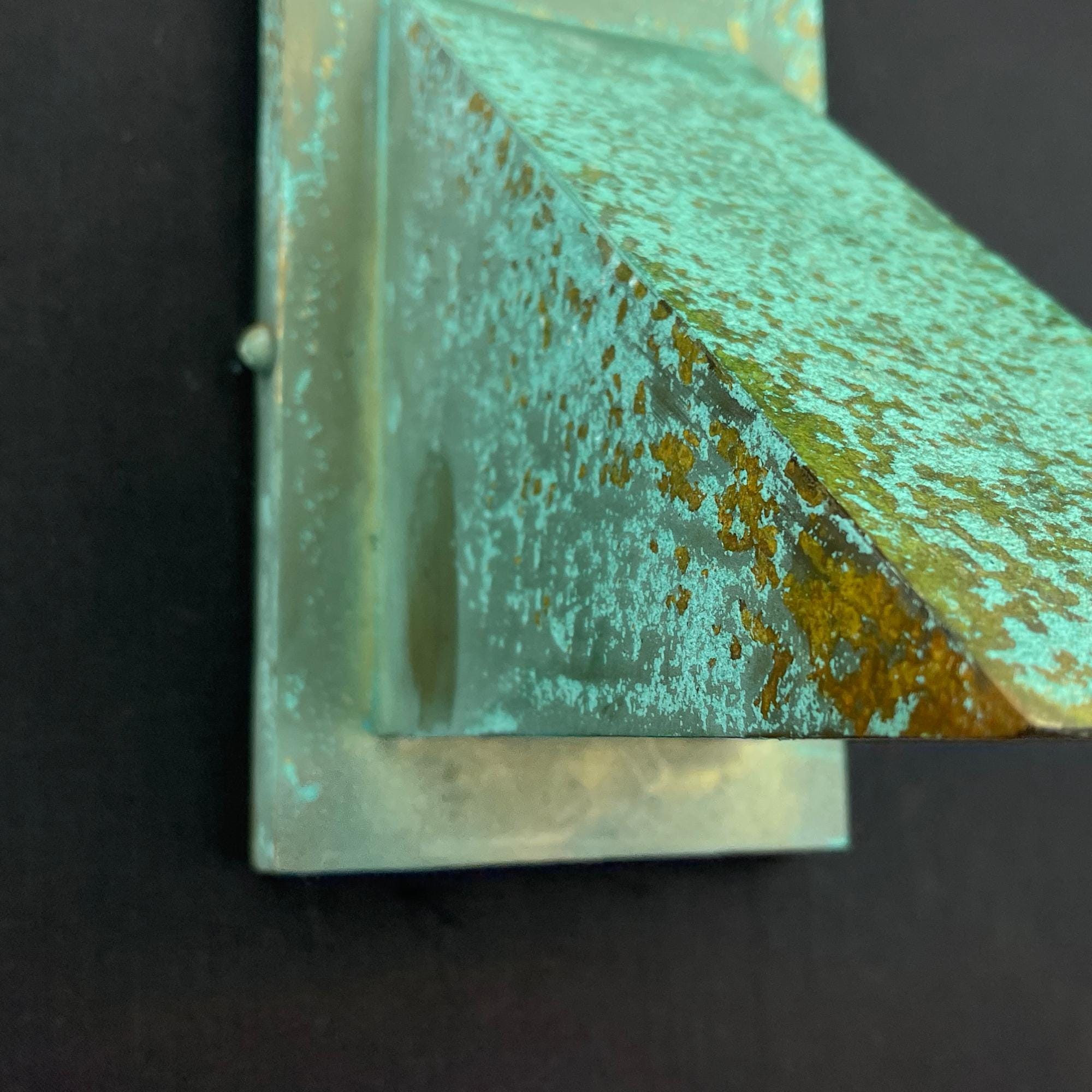 Handcrafted Copper Wall Sconce: Oxidized Green Patina Outdoor Light - Mettlemix