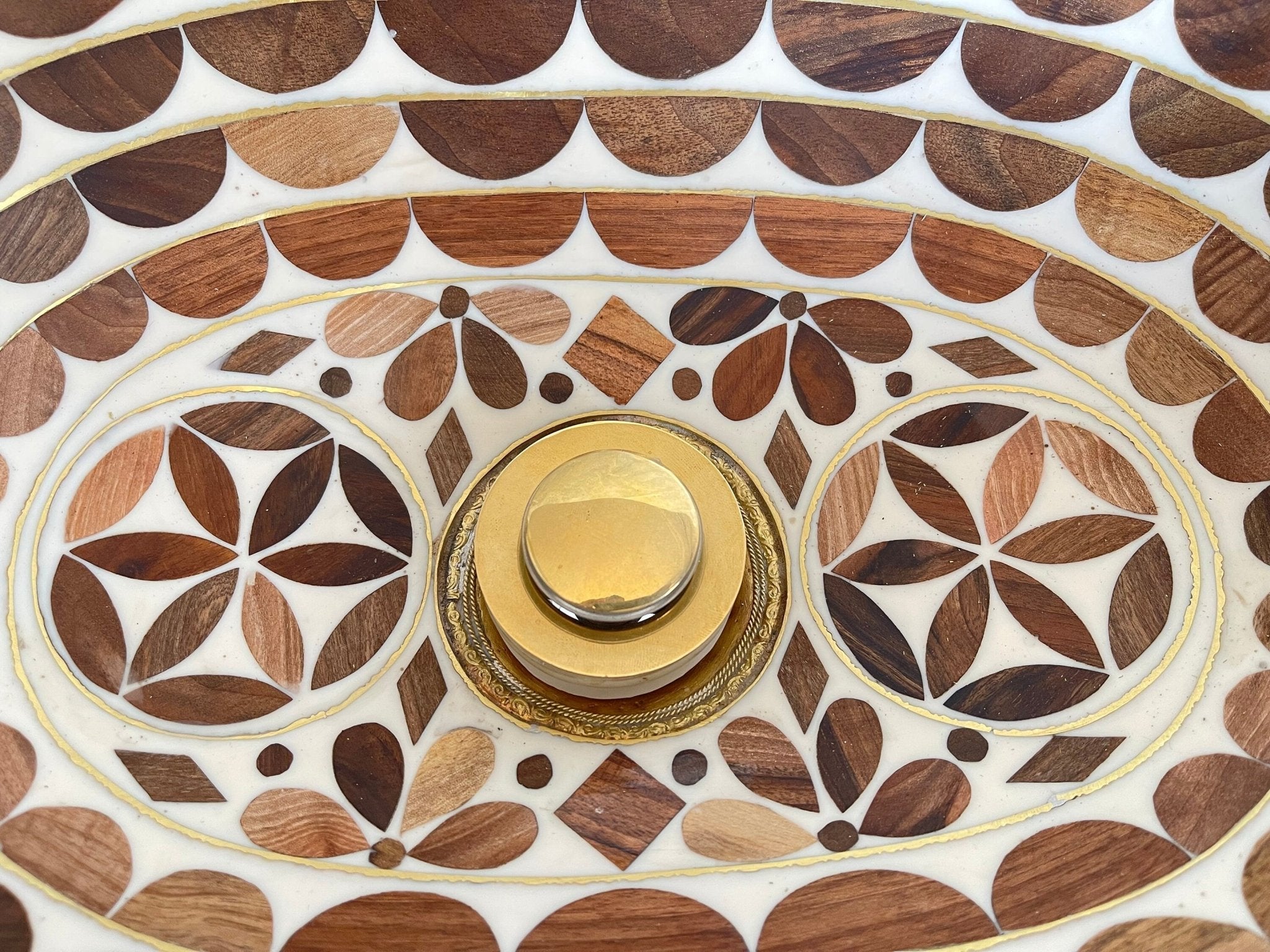 Handcrafted Drop In Bathroom Sink - Oval Brass & Wood Vanity Basin - Mettlemix
