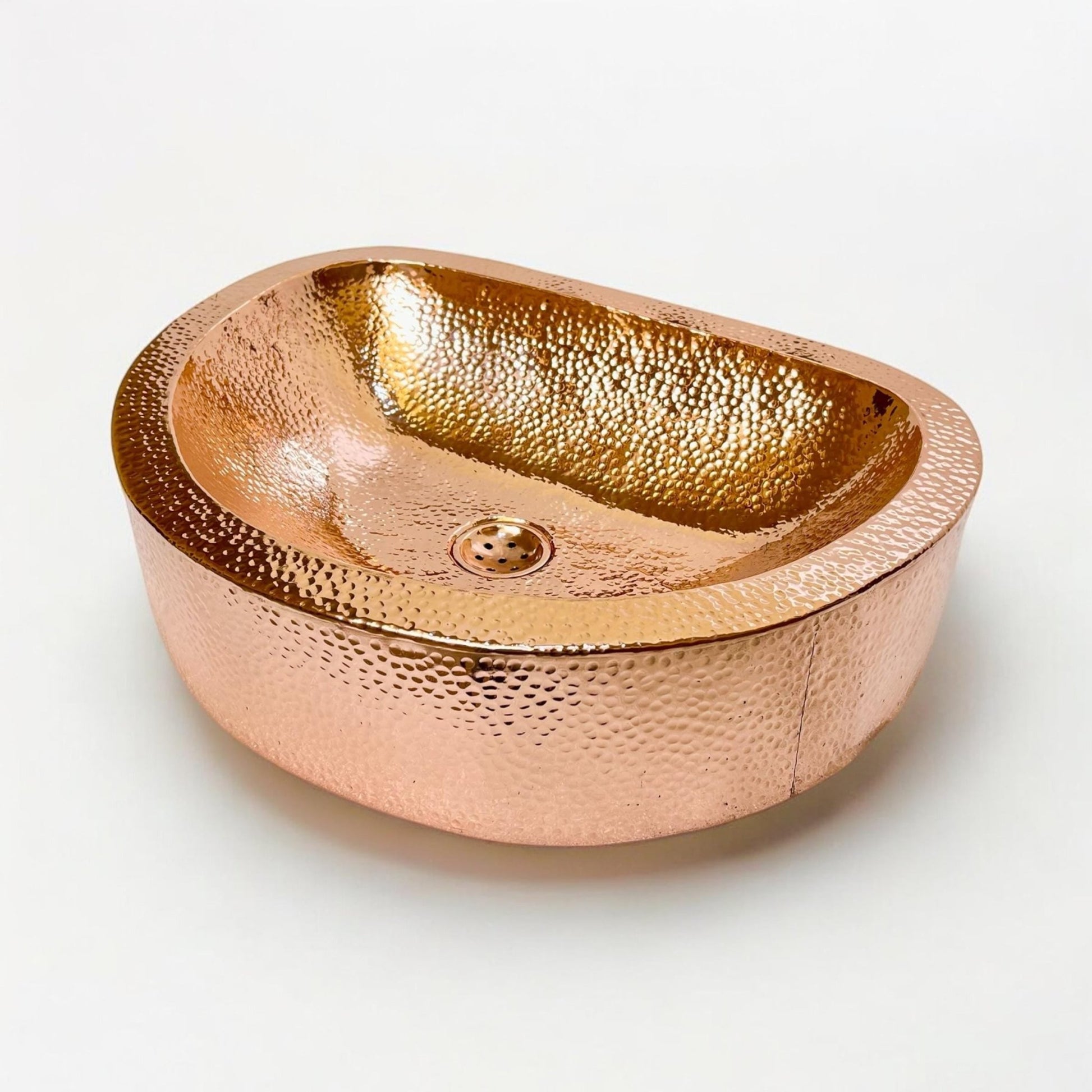 Handcrafted Hammered Copper Vessel Sink - Modern Bathroom Vanity Basin - Mettlemix
