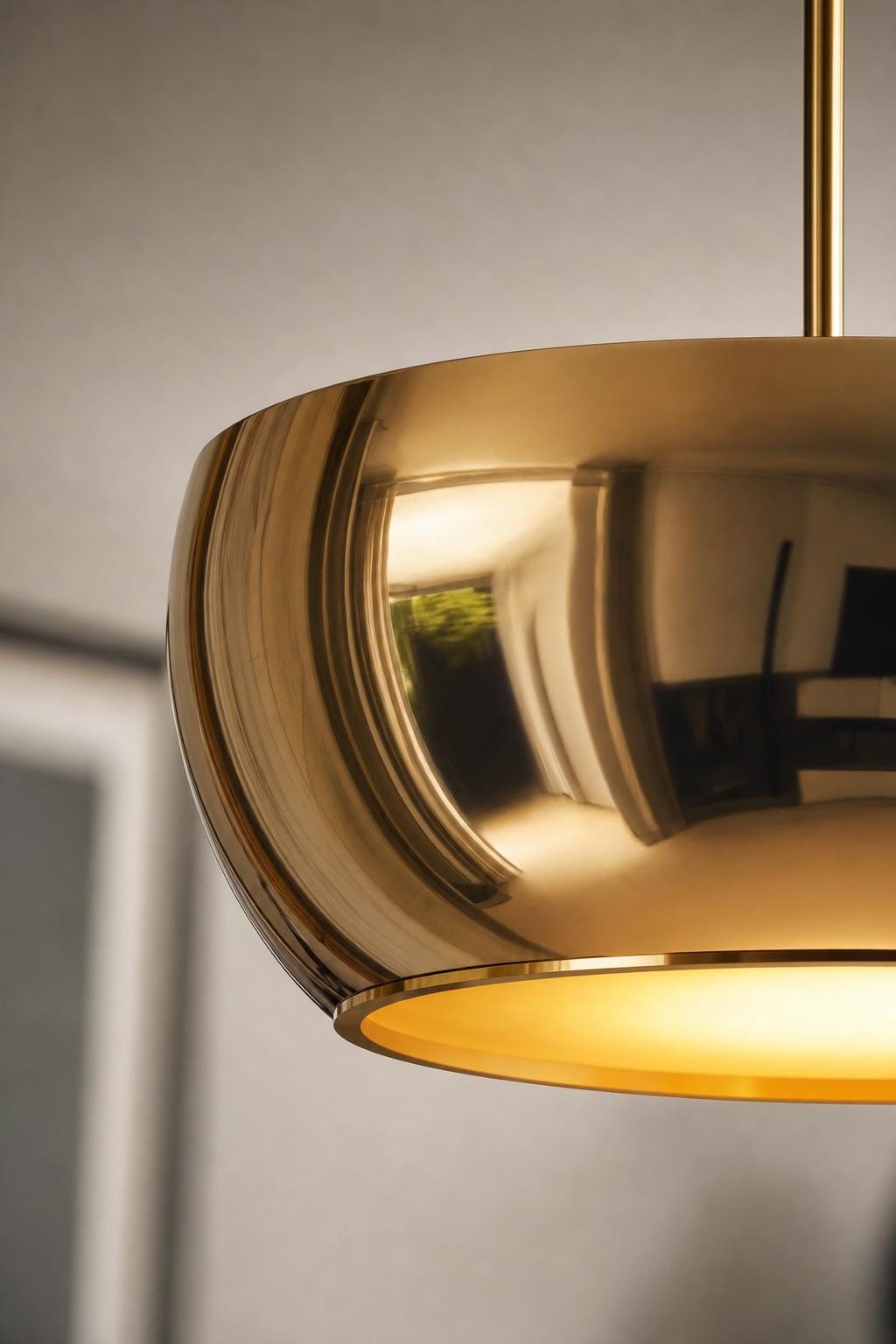 Handcrafted polished Brass Bowl Pendant Light | Modern Luxury Hanging Ceiling Lamp | Minimalist Kitchen Island Light Fixture - Mettlemix