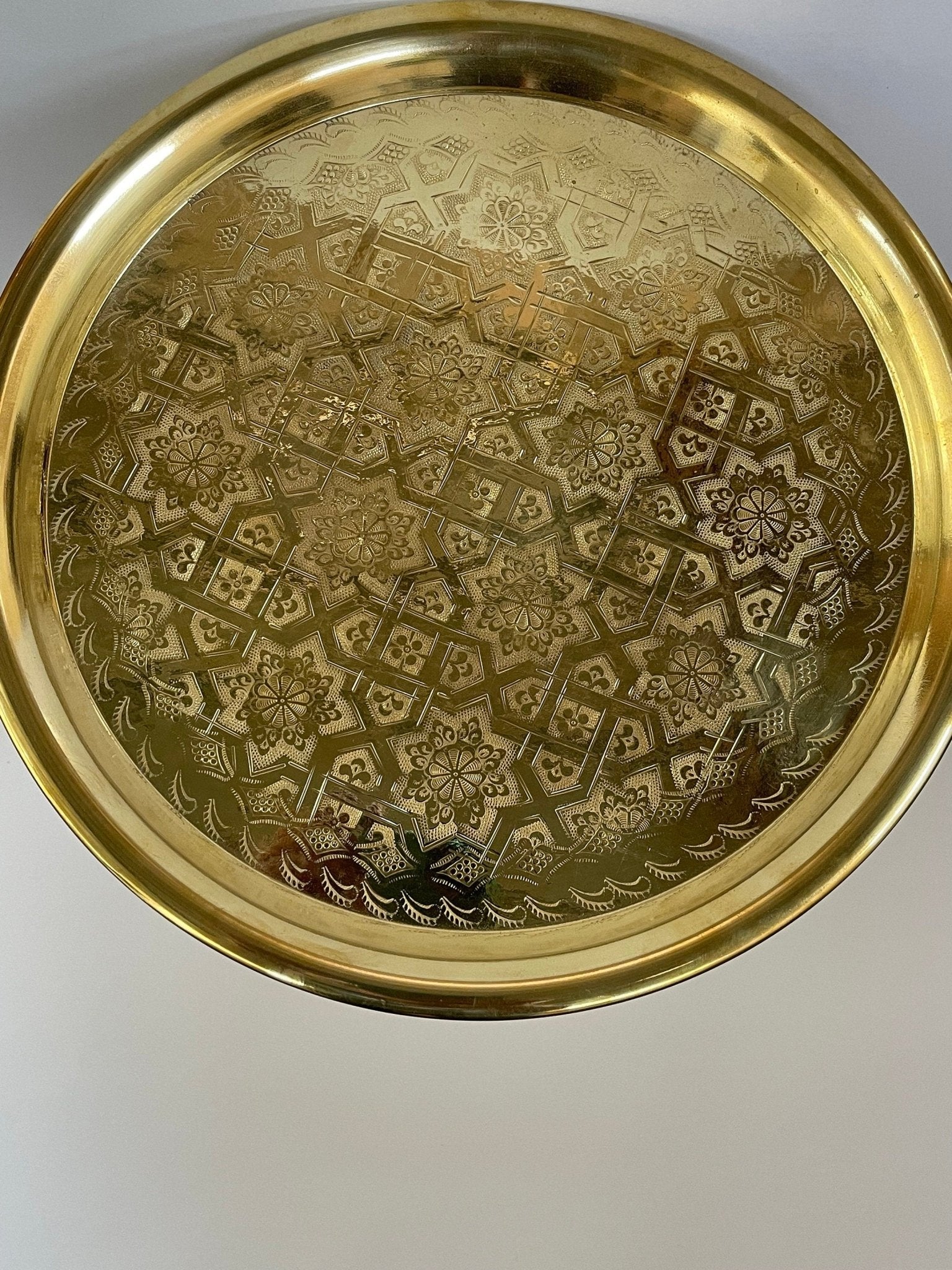 Handcrafted Vintage Brass Coffee Table - Unlacquered Living Room Centerpiece - Mettlemix
