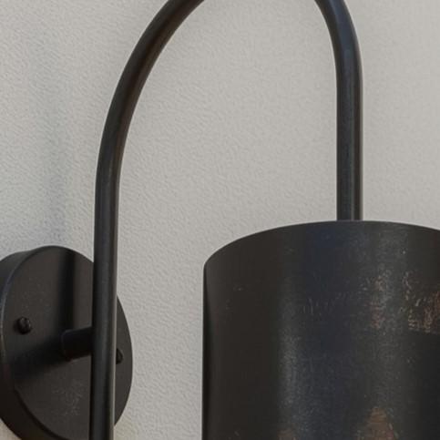 Handmade Black Patina Wall Sconce: Rustic Copper Interior Light - Mettlemix