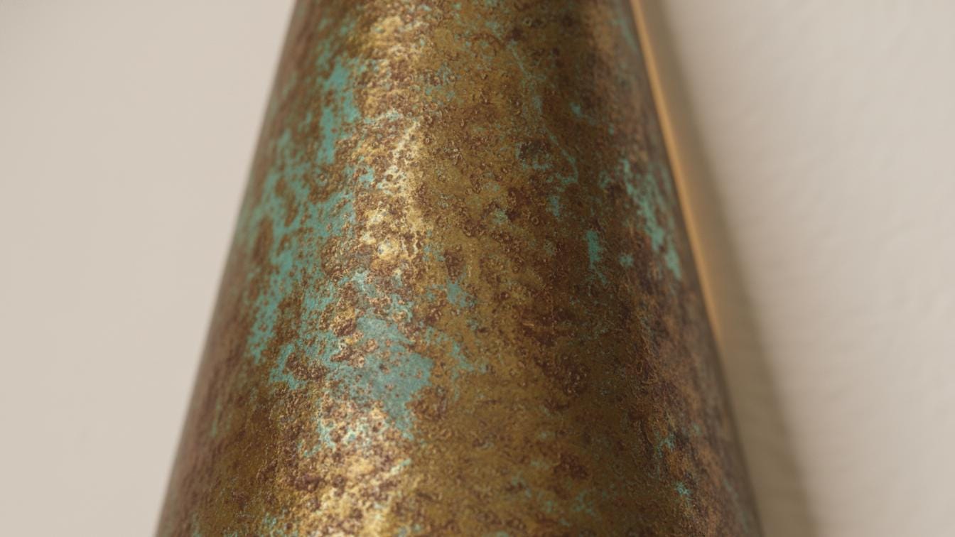 Handmade Brass Conical Sconce - Rustic Artisan Mediterranean Wall Light - Mettlemix
