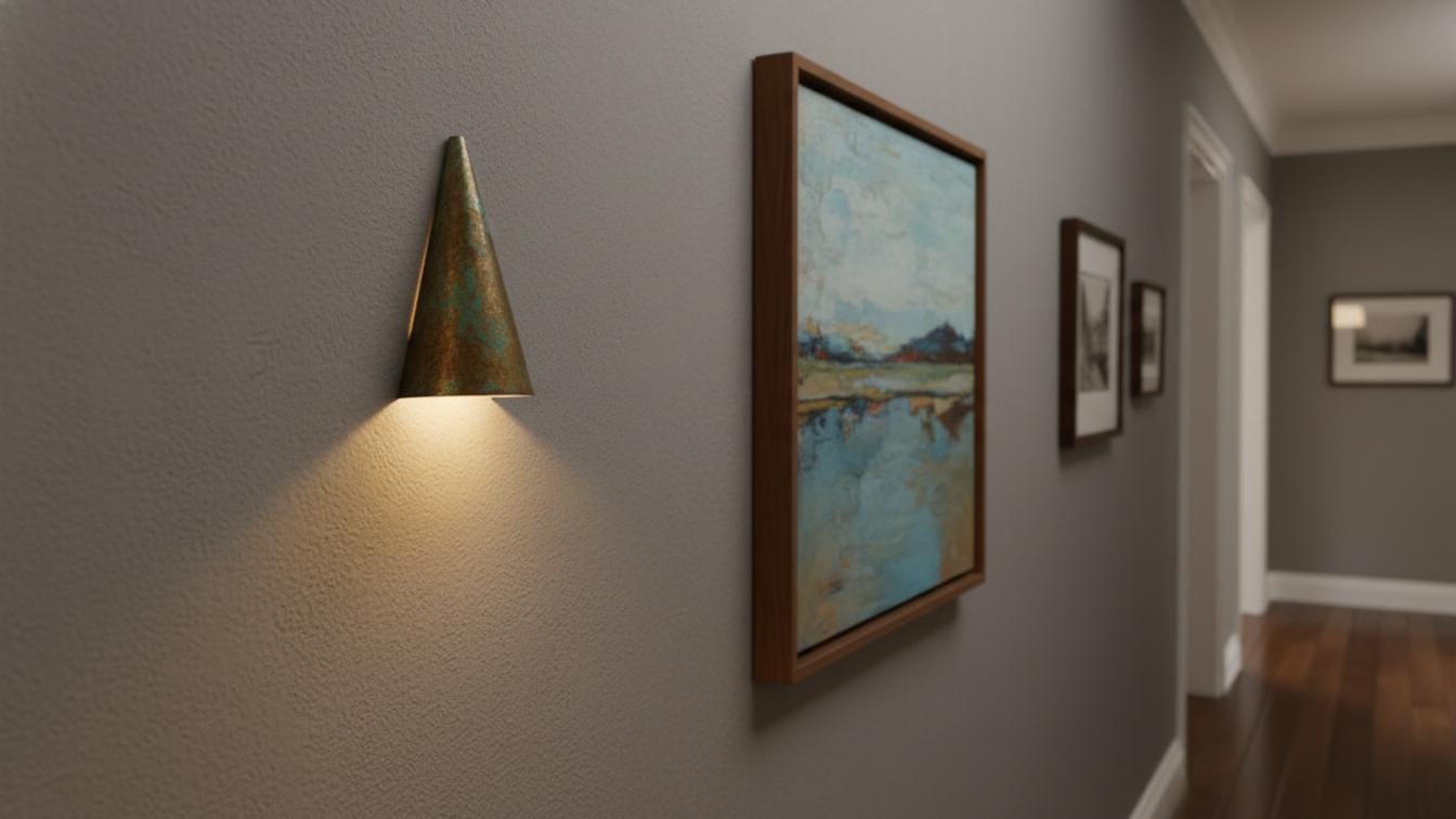 Handmade Brass Conical Sconce - Rustic Artisan Mediterranean Wall Light - Mettlemix