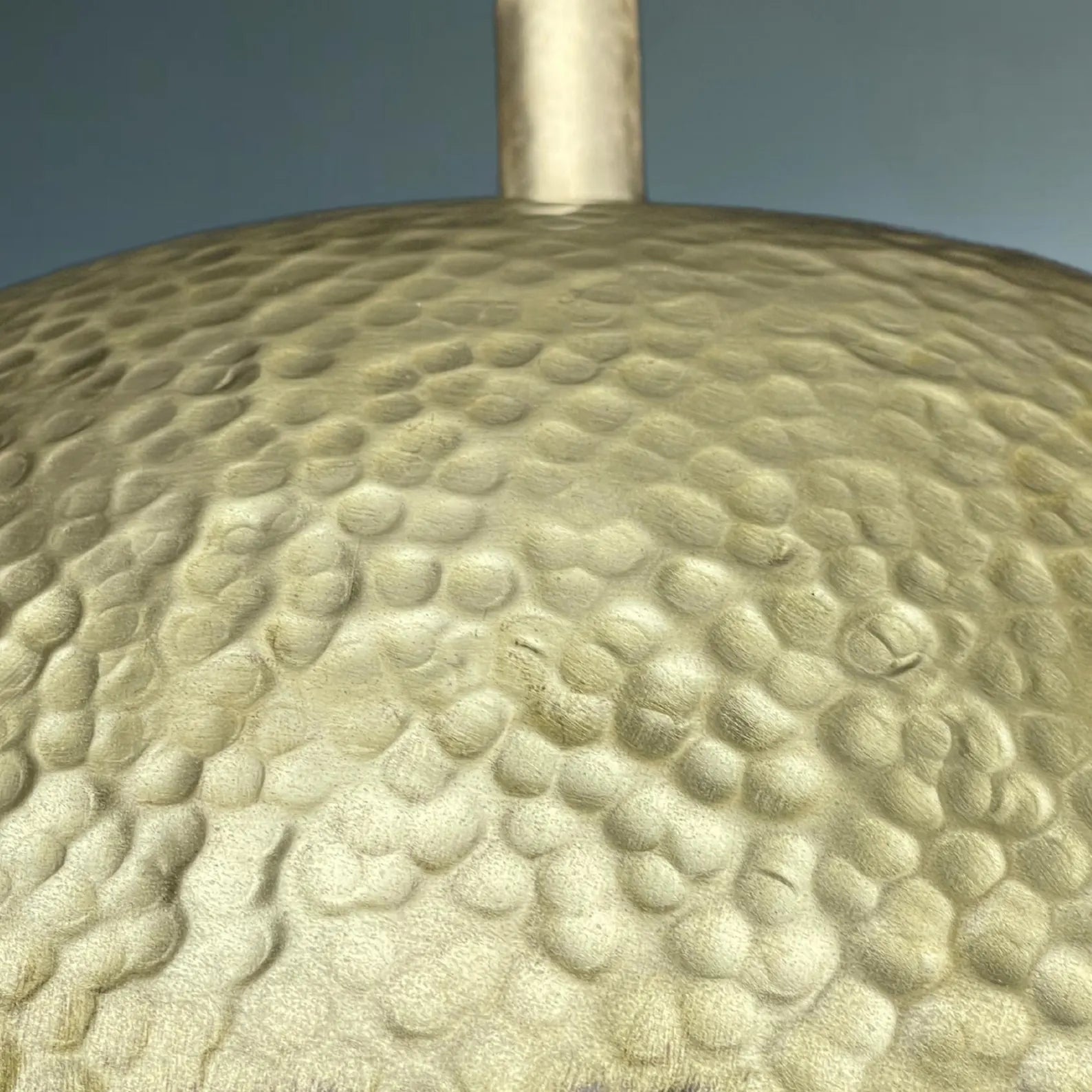 Handmade Brass Dome Pendant Light - Blue Gold Patina & Hammered Texture - Mettlemix