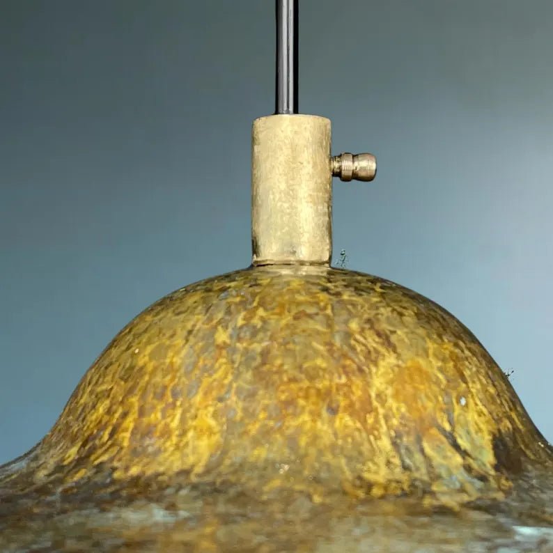 Handmade Copper Dome Lamp with Green Patina – Rustic Artisan Lighting - Mettlemix
