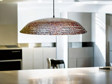Handmade Hammered Copper Pendant Light - Large Dome Farmhouse Lamp - Mettlemix