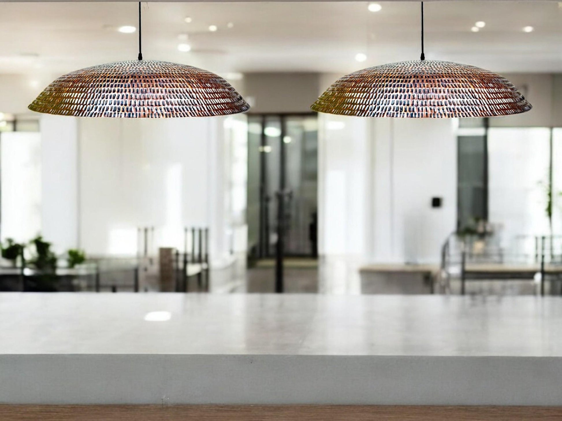Handmade Hammered Copper Pendant Light - Large Dome Farmhouse Lamp - Mettlemix