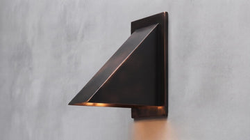 Handmade Oil Rubbed Bronze Wall Sconce, Dark Copper Wedge Wall Light, Modern Indoor Outdoor Sconce, Entryway Porch Hallway Wall Lamp - Mettlemix