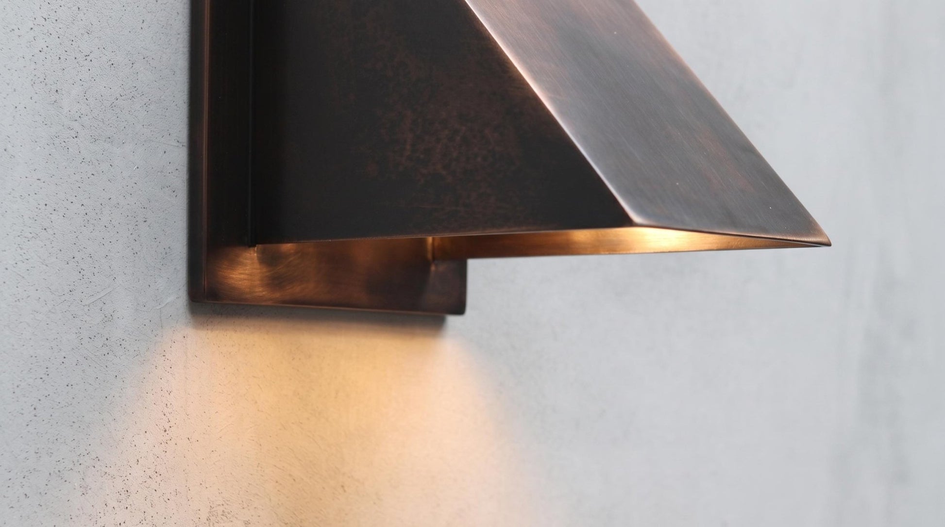 Handmade Oil Rubbed Bronze Wall Sconce, Dark Copper Wedge Wall Light, Modern Indoor Outdoor Sconce, Entryway Porch Hallway Wall Lamp - Mettlemix