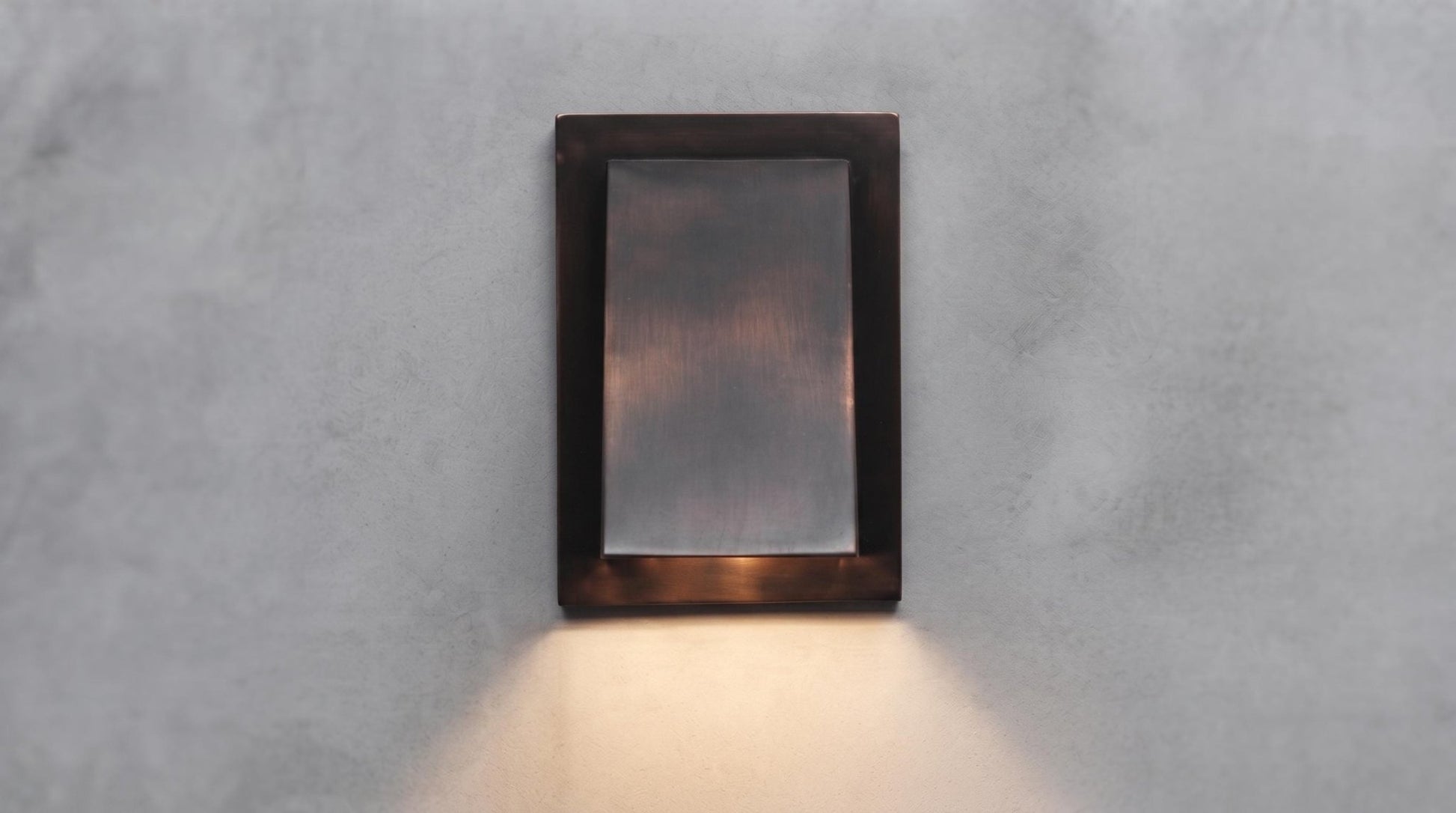 Handmade Oil Rubbed Bronze Wall Sconce, Dark Copper Wedge Wall Light, Modern Indoor Outdoor Sconce, Entryway Porch Hallway Wall Lamp - Mettlemix