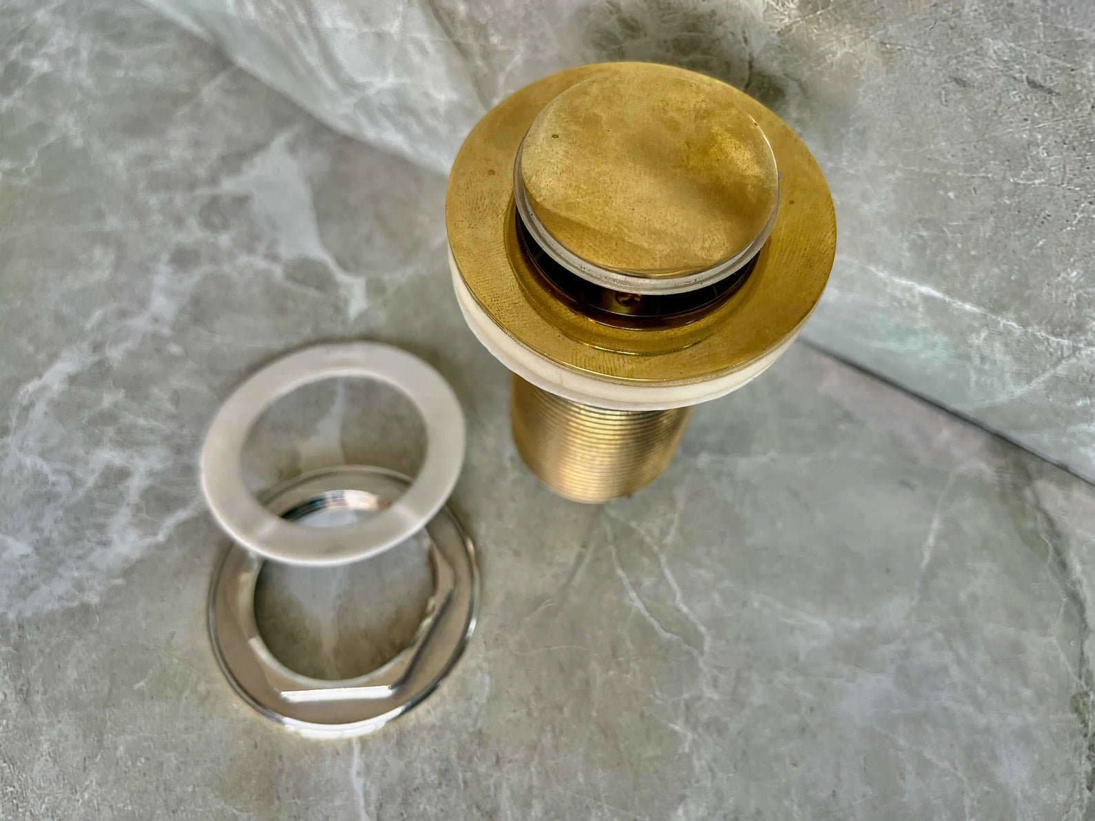 Handmade Round Brass Drop - In Sink - Fish Scale Design Bathroom Basin - Mettlemix