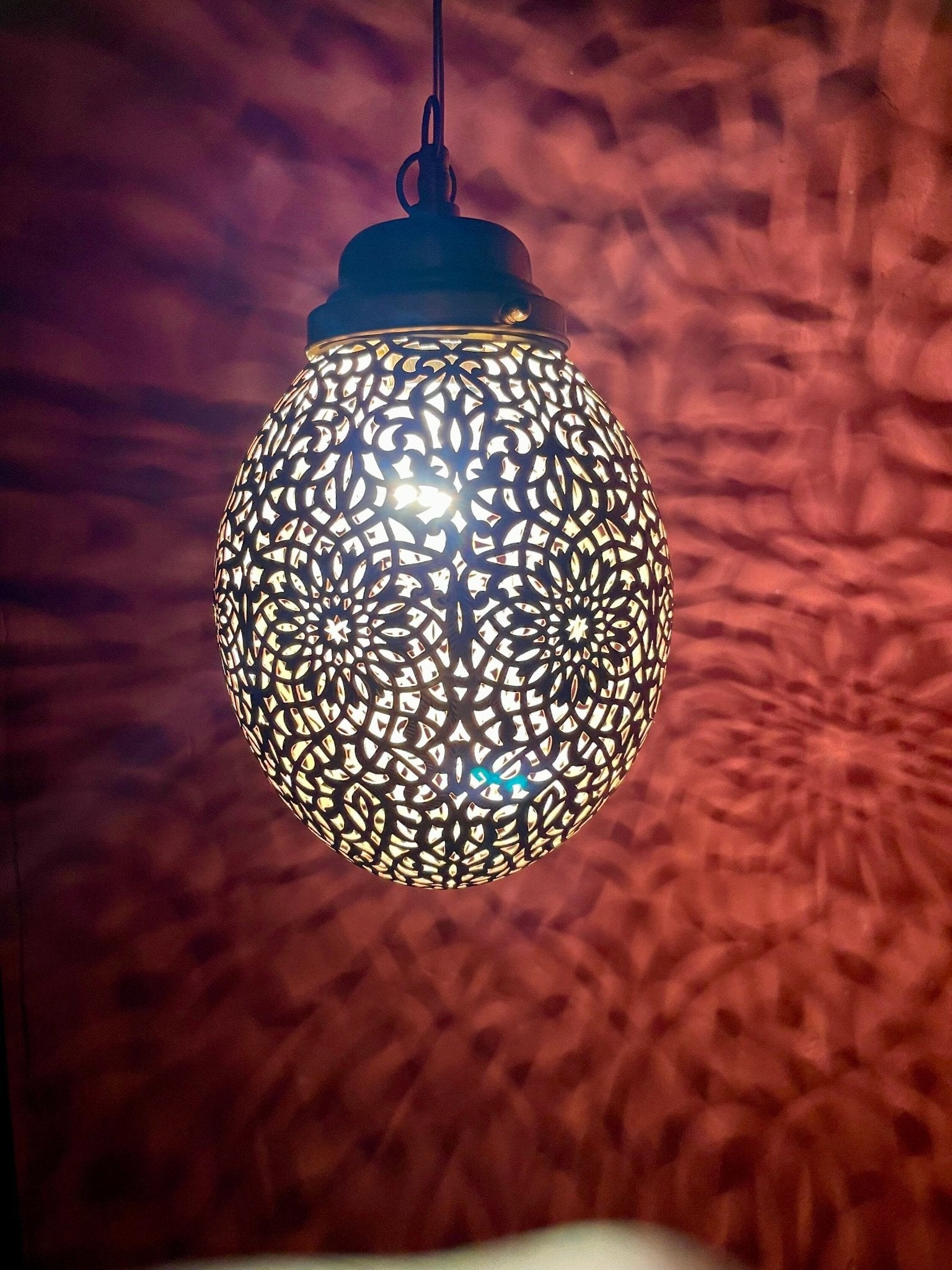 Handmade Solid Brass Pendant Light - Moroccan Ceiling Lamp Fixture - Mettlemix