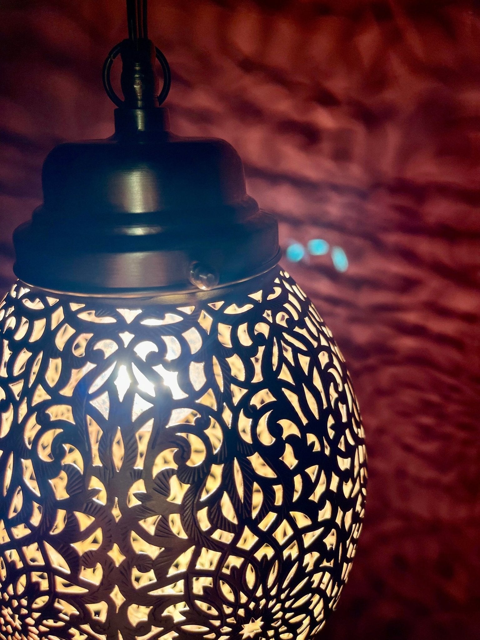Handmade Solid Brass Pendant Light - Moroccan Ceiling Lamp Fixture - Mettlemix