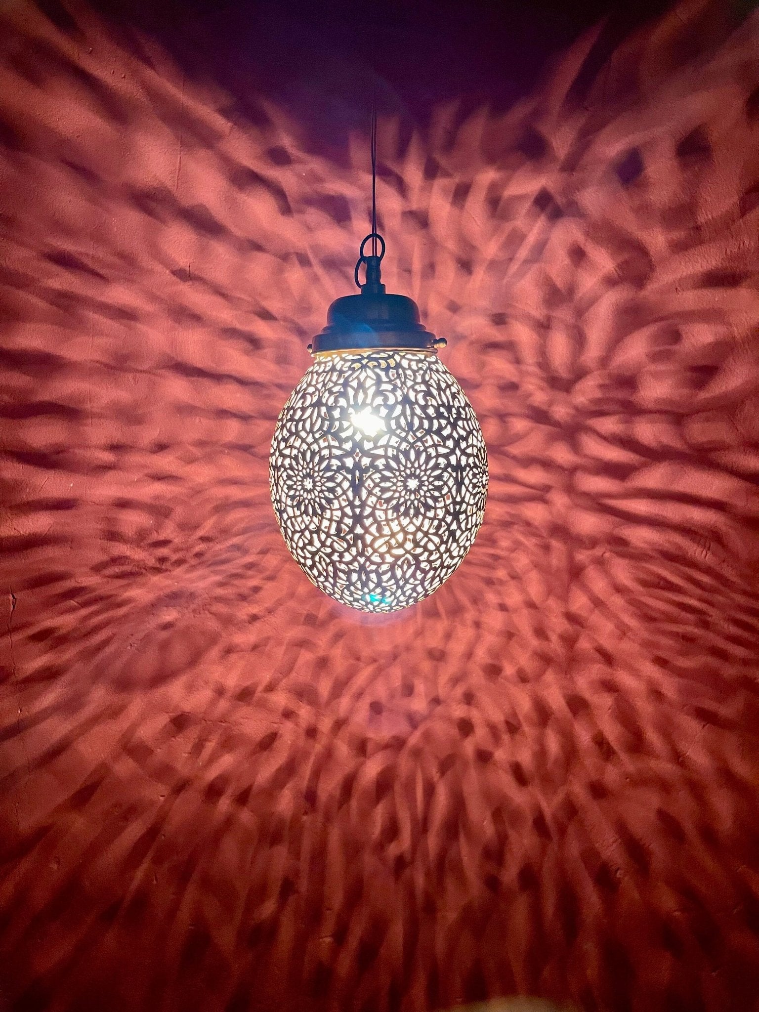 Handmade Solid Brass Pendant Light - Moroccan Ceiling Lamp Fixture - Mettlemix