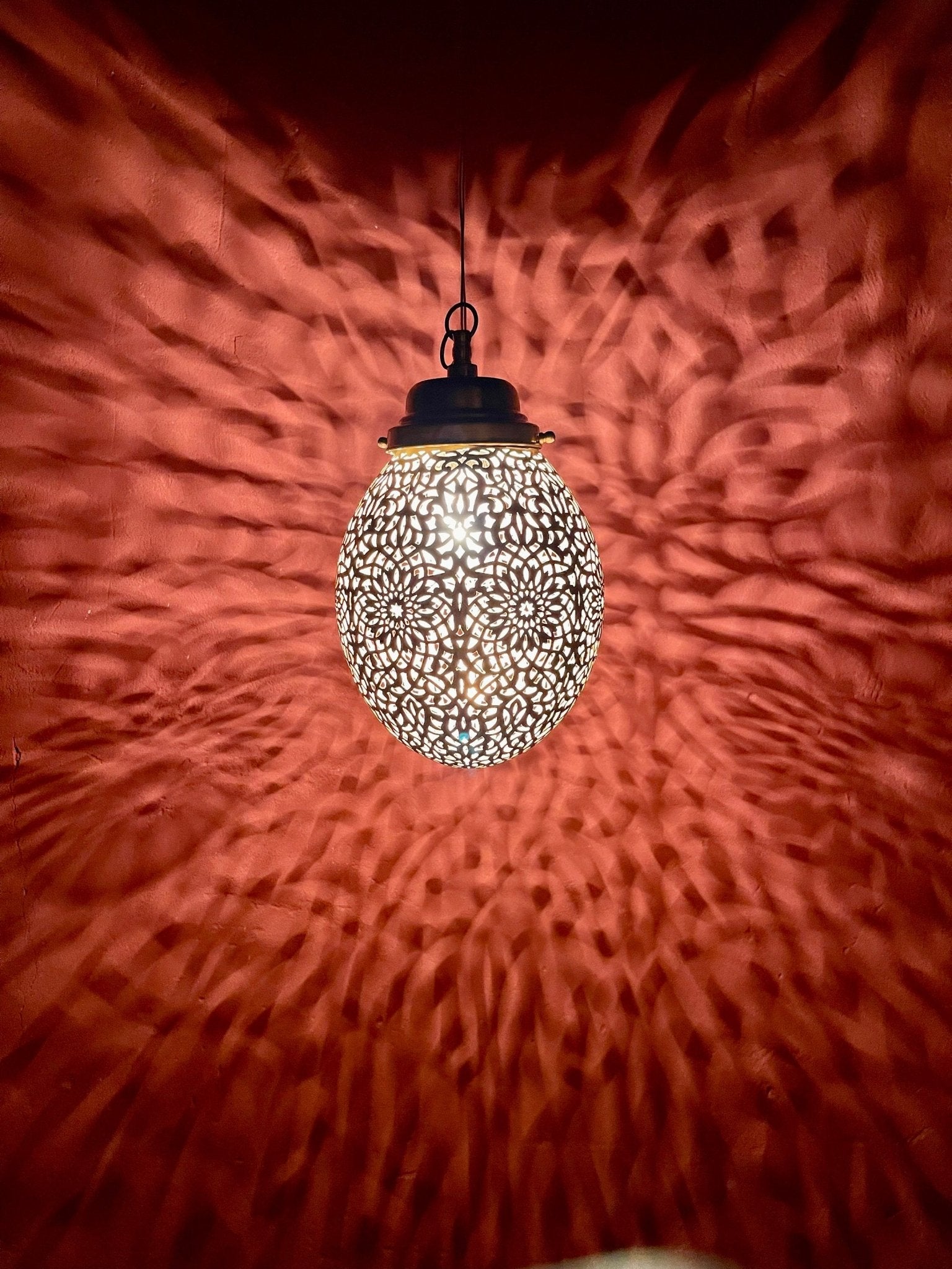 Handmade Solid Brass Pendant Light - Moroccan Ceiling Lamp Fixture - Mettlemix