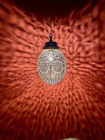 Handmade Solid Brass Pendant Light - Moroccan Ceiling Lamp Fixture - Mettlemix