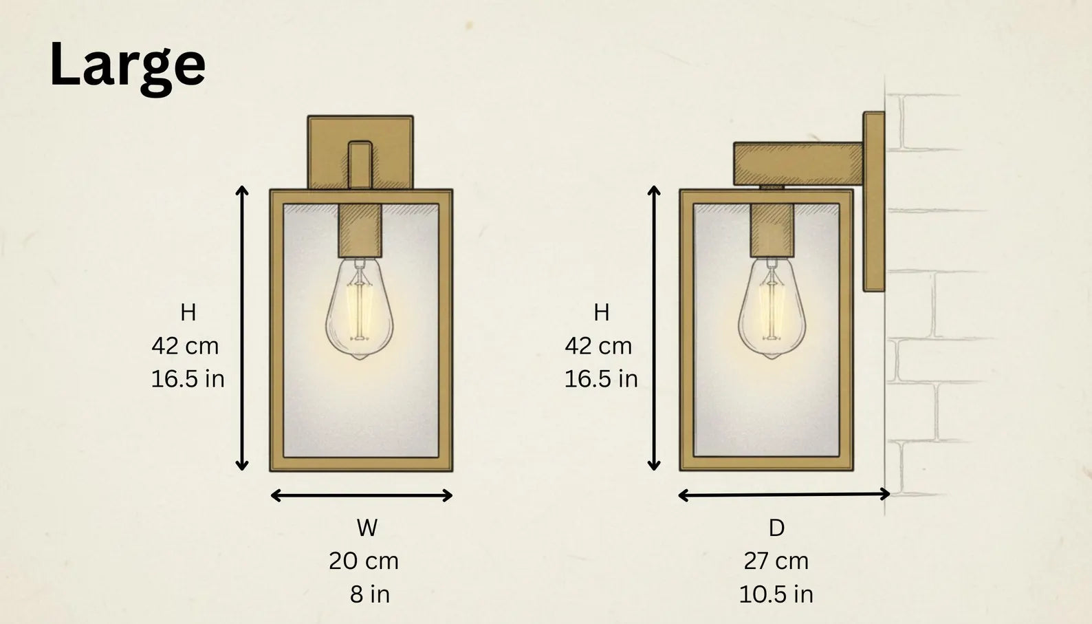 Antique Brass Box Lantern Wall Sconce - Modern Farmhouse Light