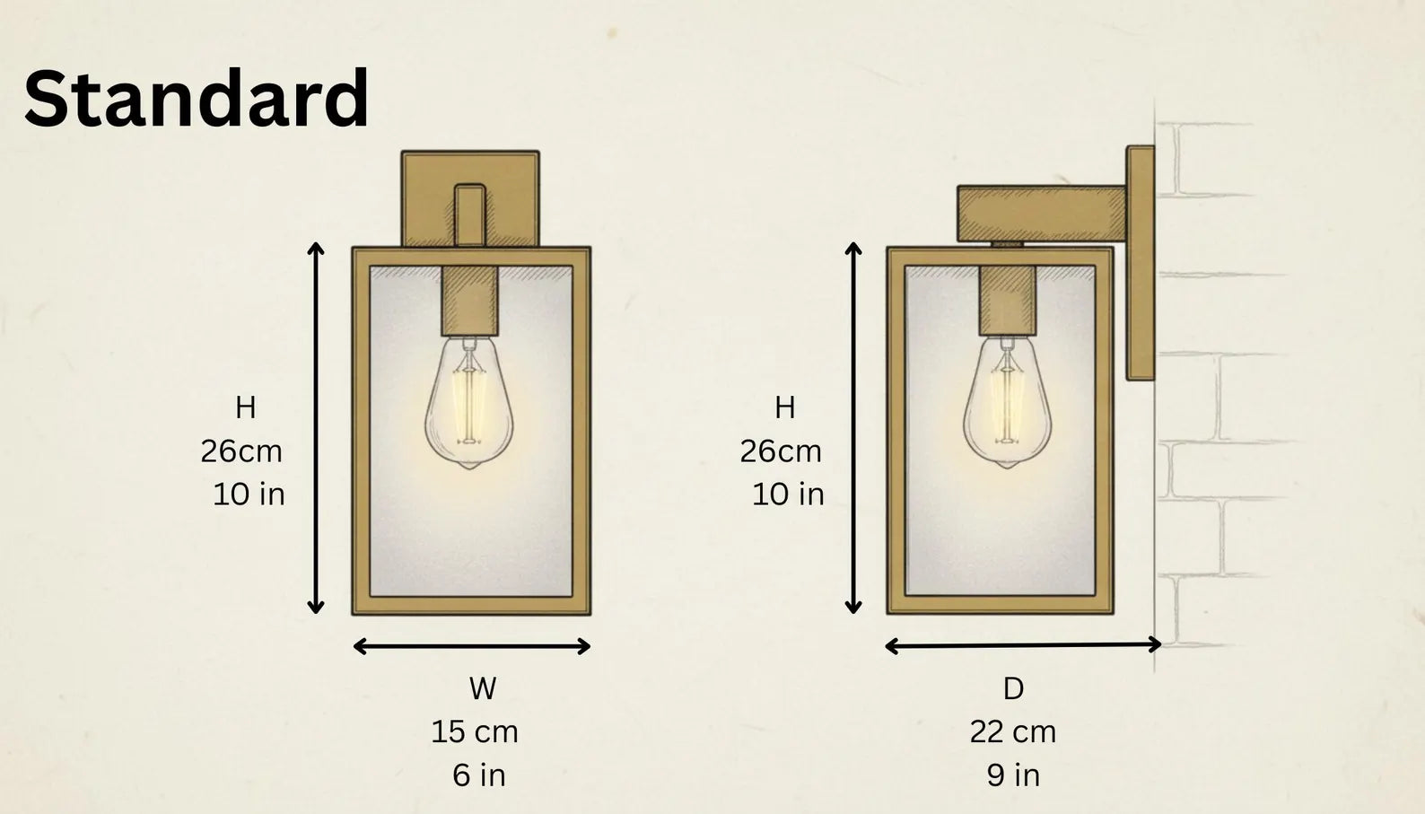 Antique Brass Box Lantern Wall Sconce - Modern Farmhouse Light