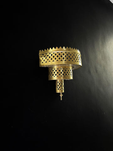 Handmade Brass Wall Sconce - Boho Gold Moroccan Decorative Light