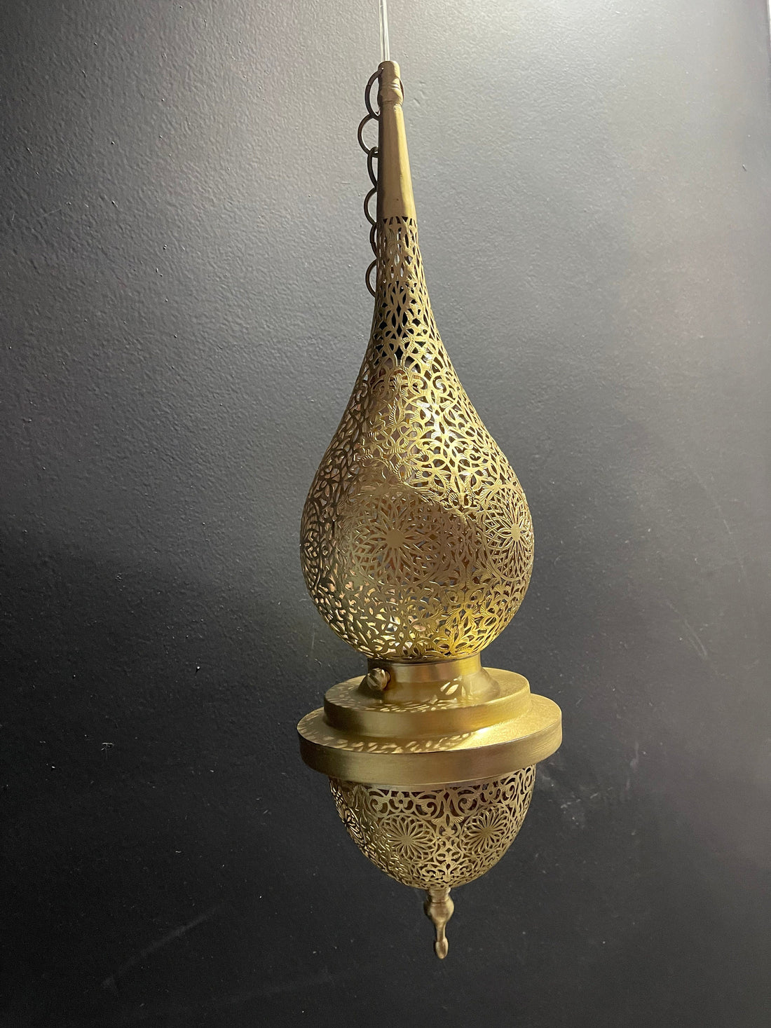 Handcrafted Unlacquered Brass Pendant Lamp - Hanging Ceiling Light