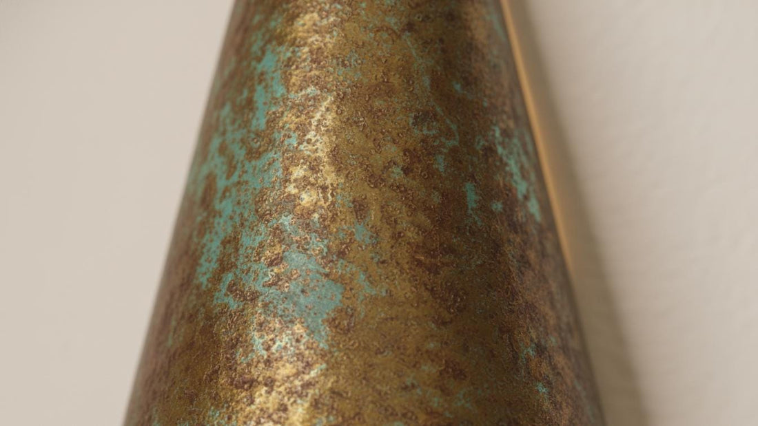Handmade Brass Conical Sconce - Rustic Artisan Mediterranean Wall Light