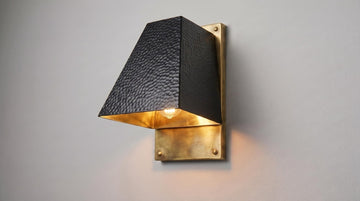 Modern Black and Gold Brass Outdoor Wall Light, Architectural Geometric Foyer Brass Lamp, Luxury Exterior Wall Lantern - Mettlemix