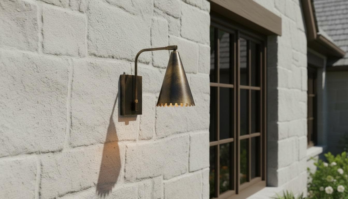 Modern Rustic Brass Wall Lamp - Industrial Black Patina Sconce - Mettlemix