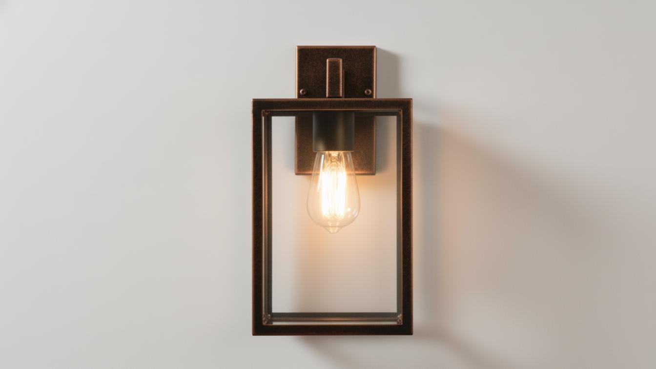 Oil Rubbed Copper Box Lantern - Dark Bronze Outdoor Wall Sconce - Mettlemix