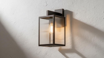 Oil Rubbed Copper Box Lantern - Dark Bronze Outdoor Wall Sconce - Mettlemix