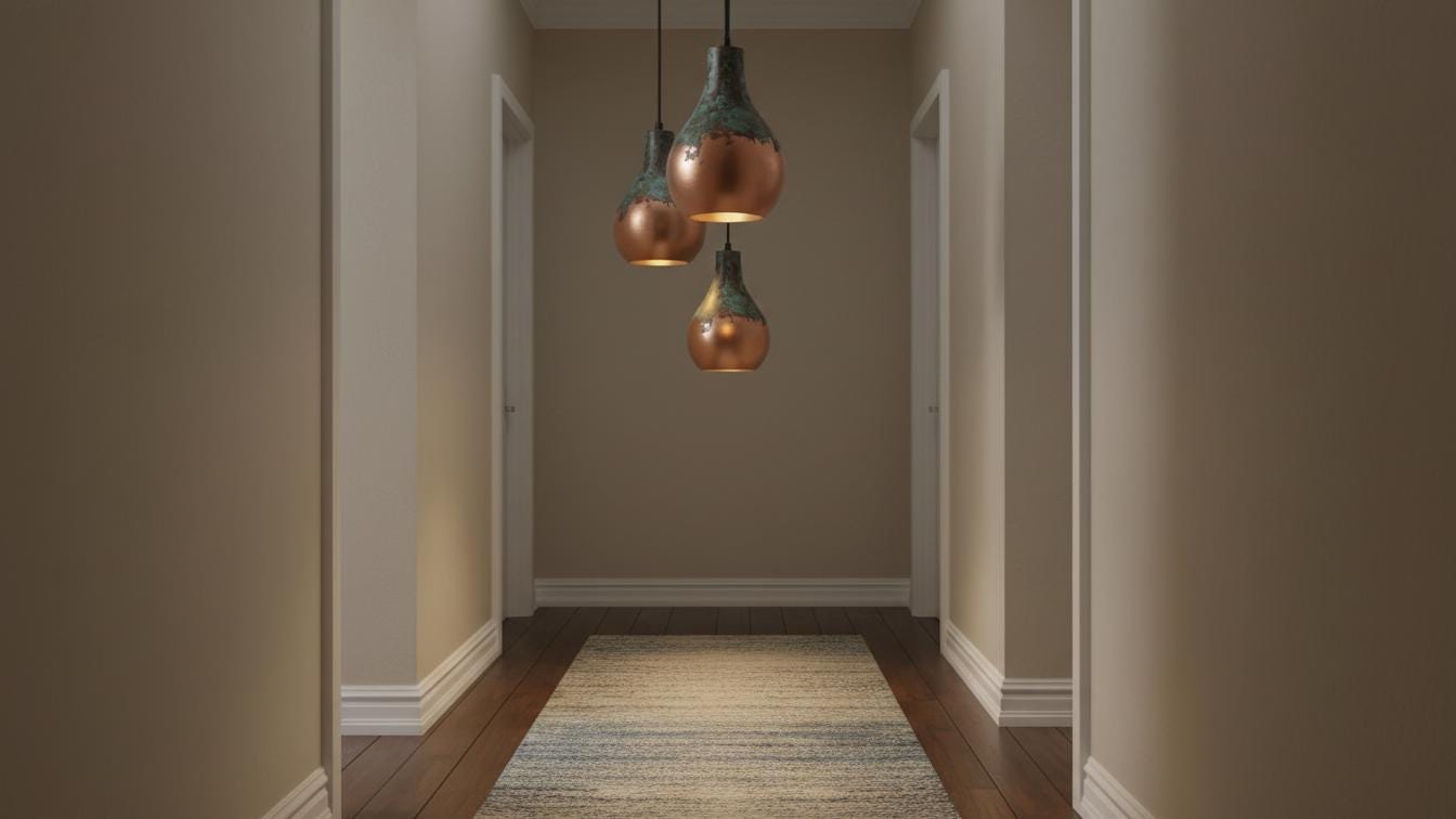 Oxidized Antique Copper Pendant Light - Teardrop Ceiling Lamp - Mettlemix