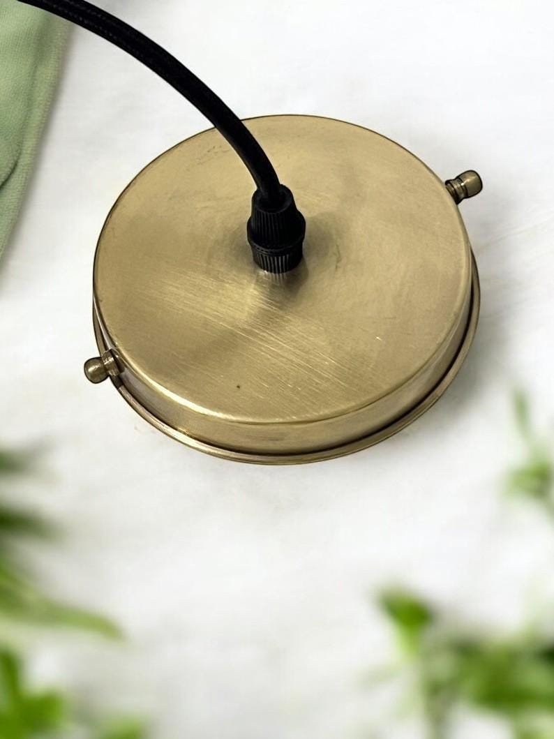 Oxidized Brass Copper Pendant Light - Farmhouse Patina Lampshade - Mettlemix