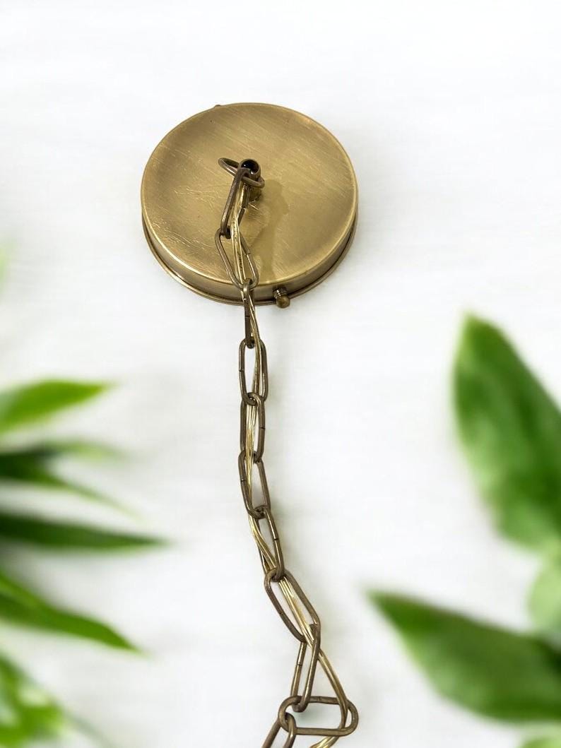 Oxidized Brass Copper Pendant Light - Farmhouse Patina Lampshade - Mettlemix