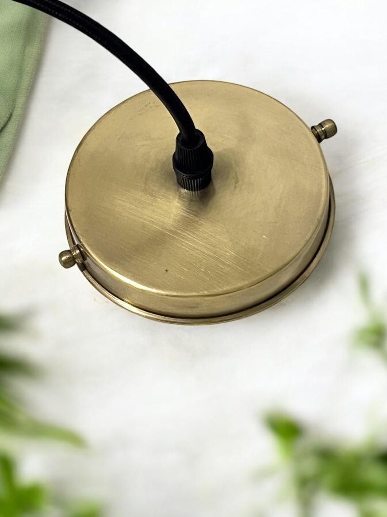 Oxidized Brass Copper Pendant Light - Farmhouse Patina Lampshade - Mettlemix