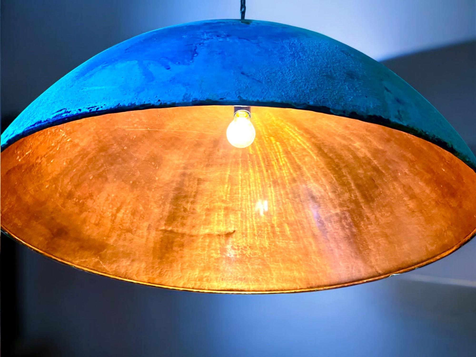 Oxidized Copper Kitchen Island Pendant Light - Farmhouse Hanging Lamp - Mettlemix