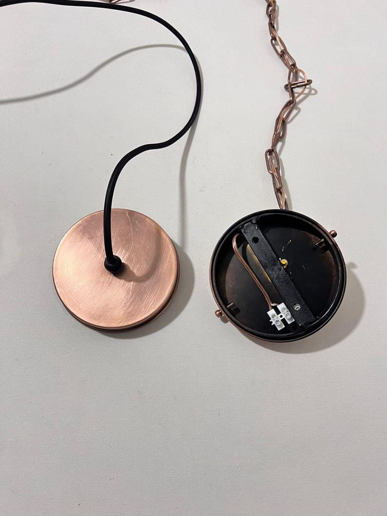 Oxidized Farmhouse Copper Pendant Light - Patina Hanging Lampshade - Mettlemix