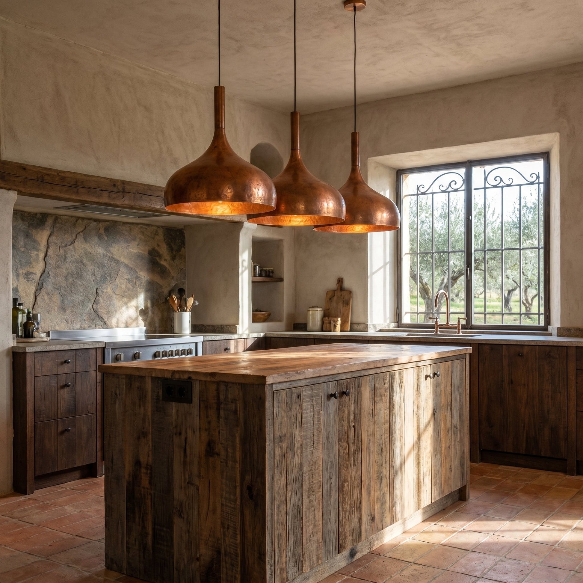 Polished Copper Pendant Light - Minimalist Dome Ceiling Fixture - Mettlemix