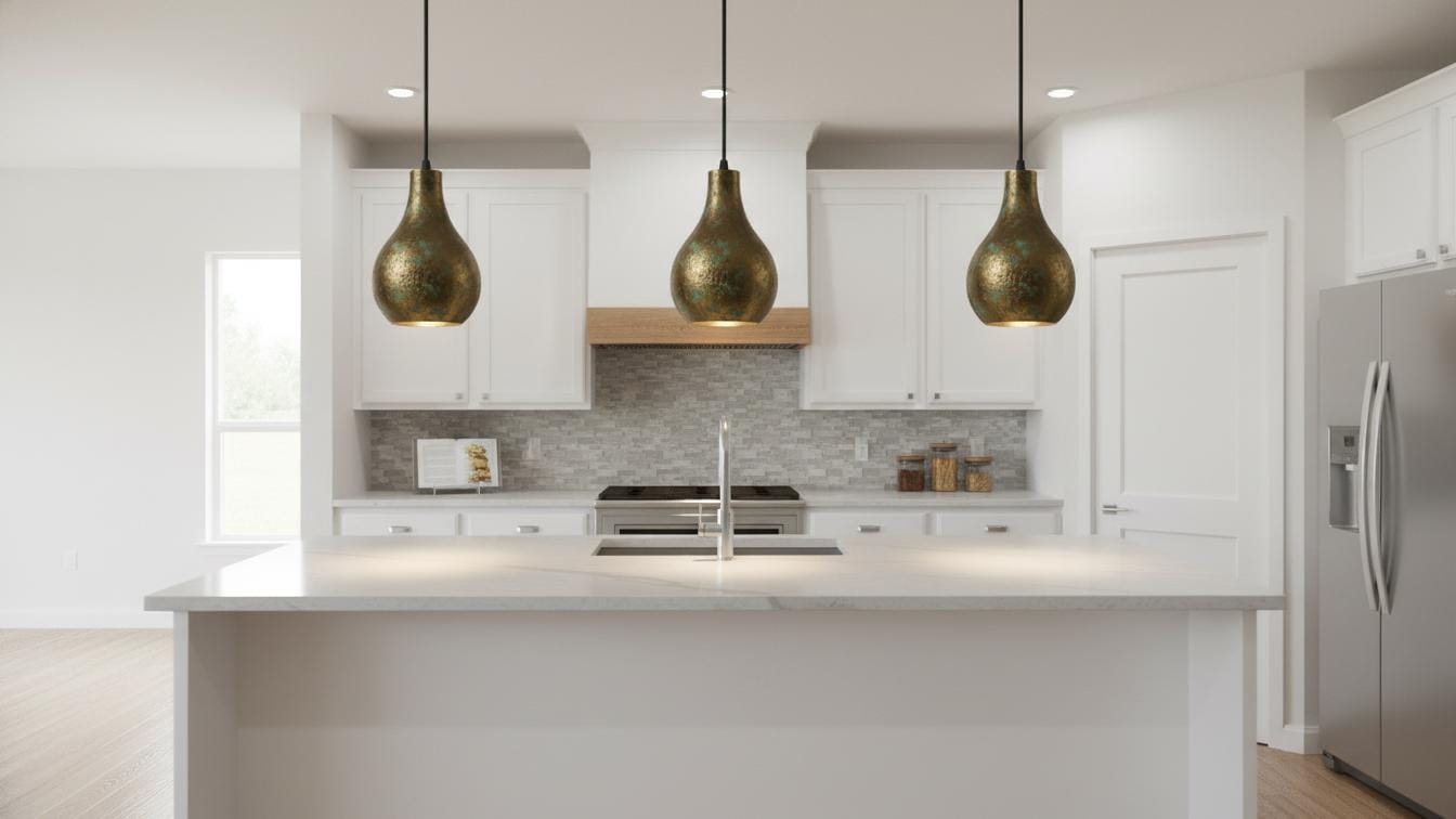 Rustic Brass Teardrop Pendant Light - Hammered Verdigris Ceiling Lamp - Mettlemix