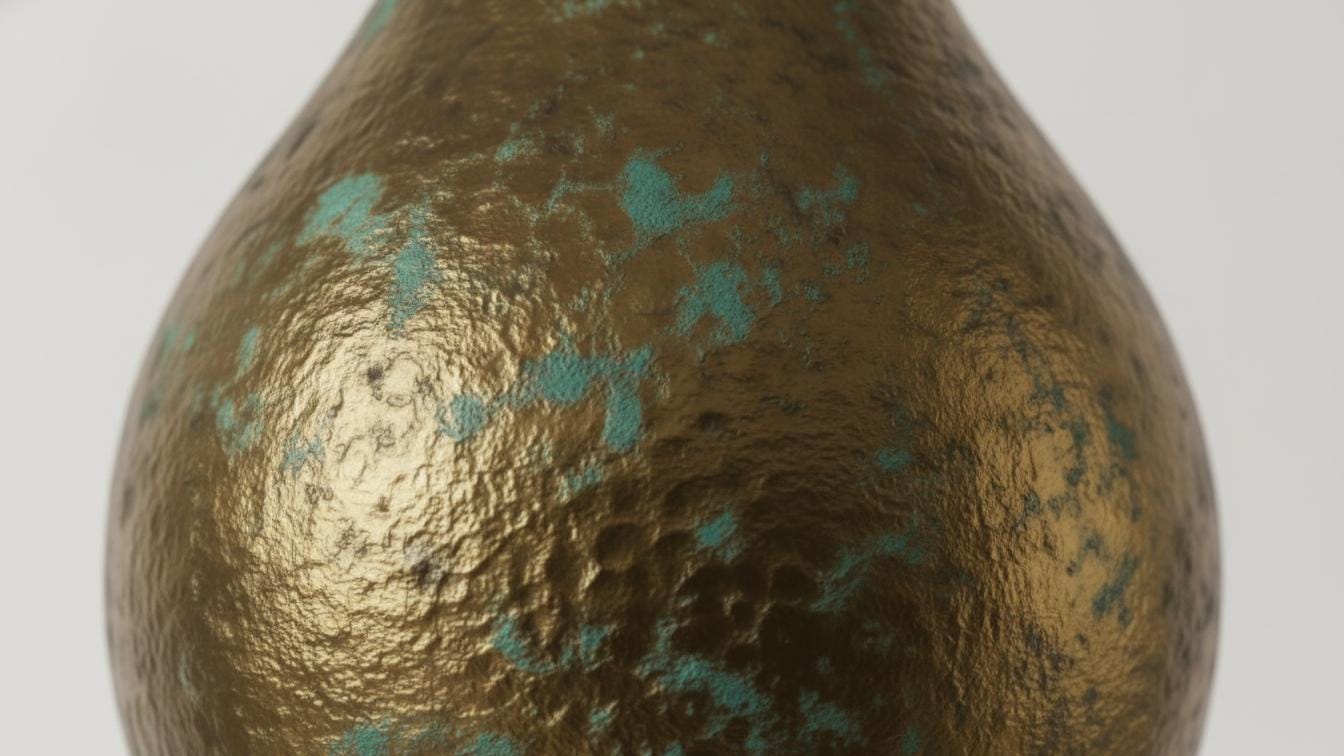 Rustic Brass Teardrop Pendant Light - Hammered Verdigris Ceiling Lamp - Mettlemix