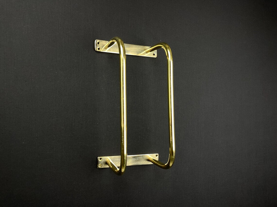 Solid Brass Wall-Mounted Towel Rack - Artisan Bathroom Storage Solution - Mettlemix