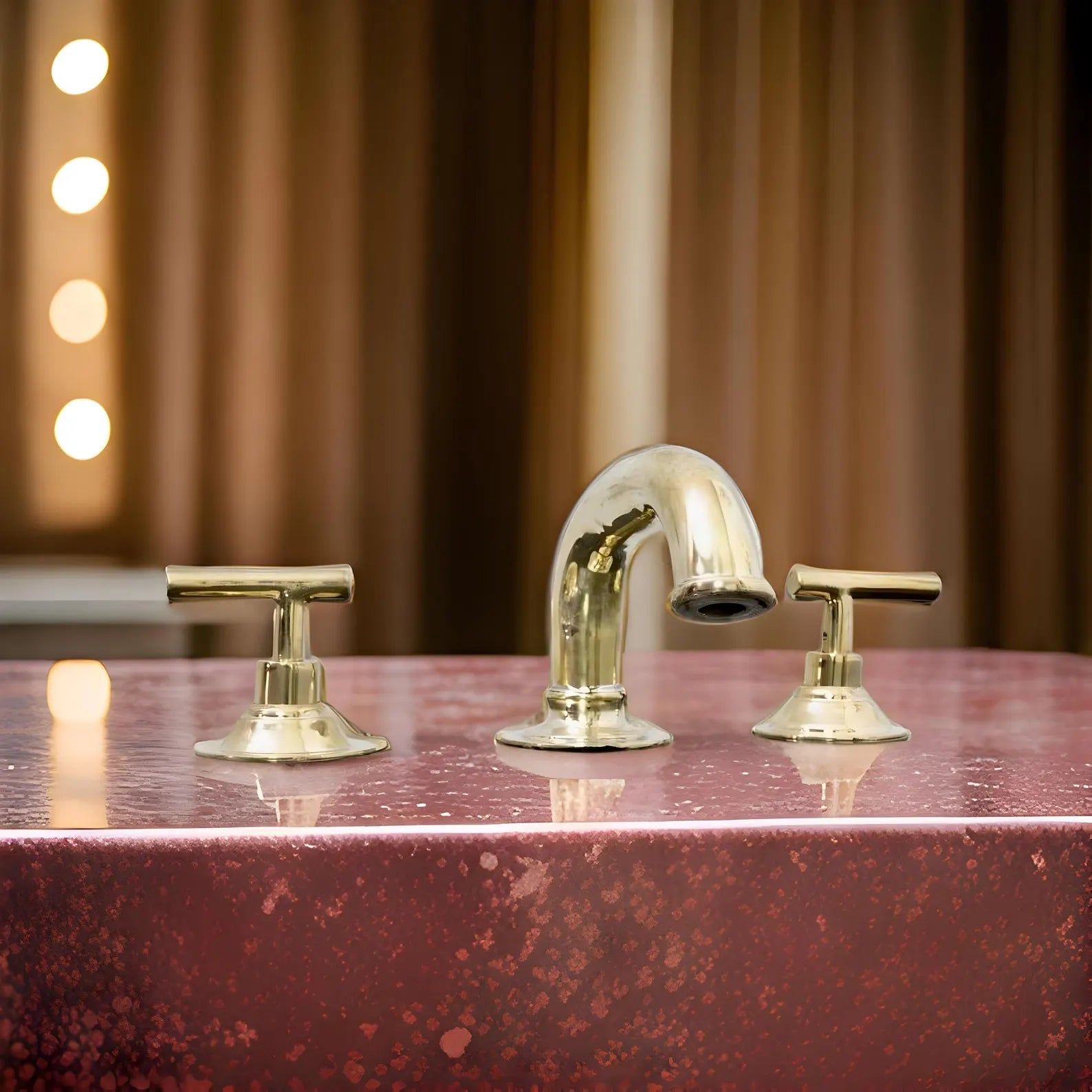 Unlacquered Brass 3-Hole Bathroom Faucet - Deck Mounted Lever Tap - Mettlemix